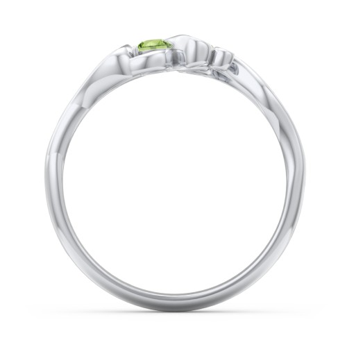 Swirl of Style Birthstone Ring – Sterling Silver with Peridot