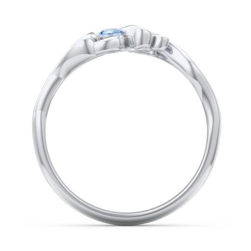 Swirl of Style Birthstone Ring – Sterling Silver with Blue Topaz