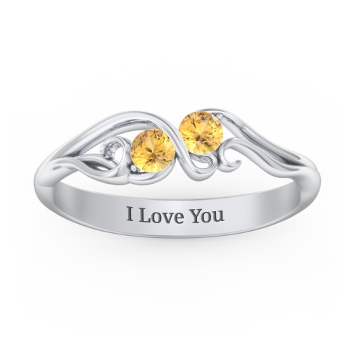 Swirl of Style Birthstone Ring – Sterling Silver with Citrine