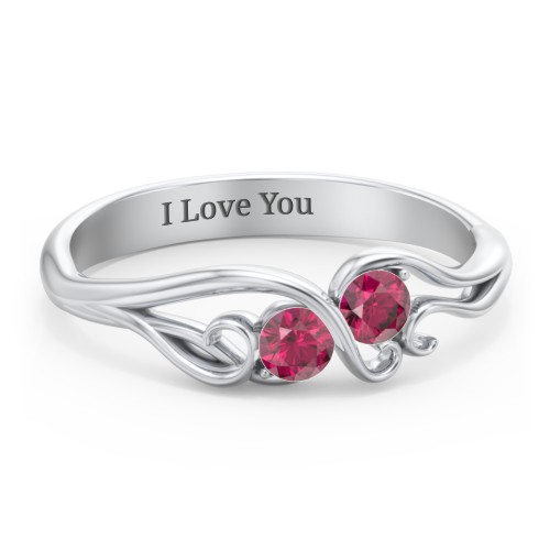 Swirl of Style Birthstone Ring – Sterling Silver with Ruby