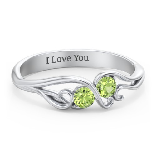 Swirl of Style Birthstone Ring – Sterling Silver with Peridot