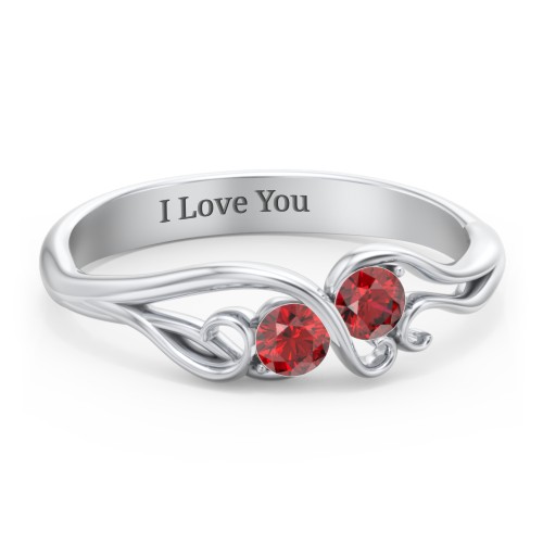 Swirl of Style Birthstone Ring – Sterling Silver with Garnet