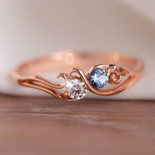 Swirl of Style Birthstone Ring – 10K White Gold with Citrine and Cubic Zirconia