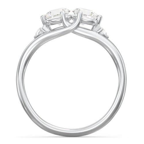Darling Duo Double Gemstone Ring – Sterling Silver with Cubic Zirconia