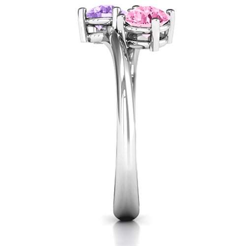 Destined For Love Double Gemstone Ring – Sterling Silver with Amethyst and Pink Tourmaline