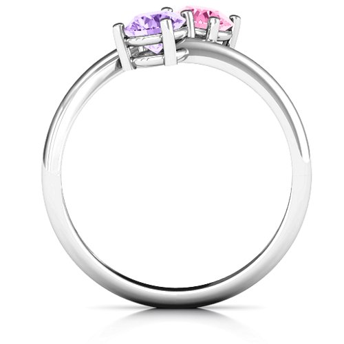 Destined For Love Double Gemstone Ring – Sterling Silver with Amethyst and Pink Tourmaline