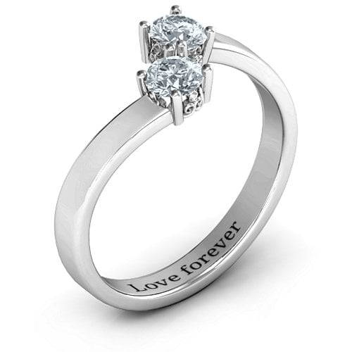 Two Stone Ring With Filigree Settings