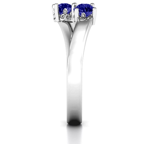 Two Stone Ring With Filigree Settings