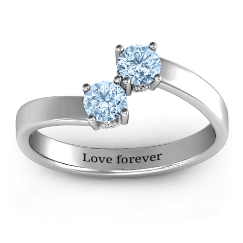Two Stone Ring With Filigree Settings