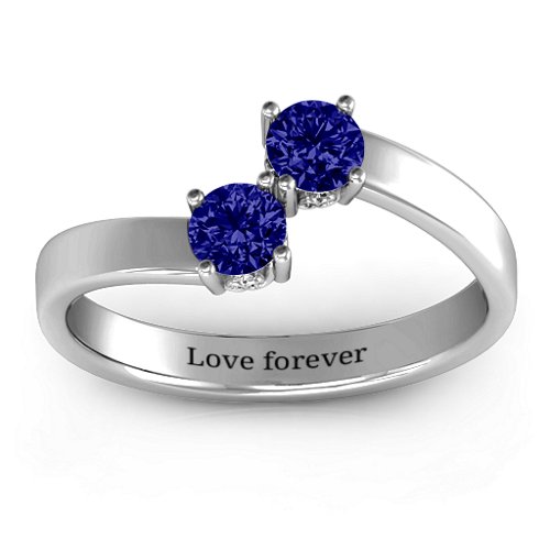Two Stone Ring With Filigree Settings