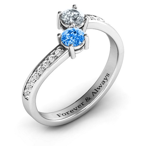 Elegant Accent Two Stone Ring