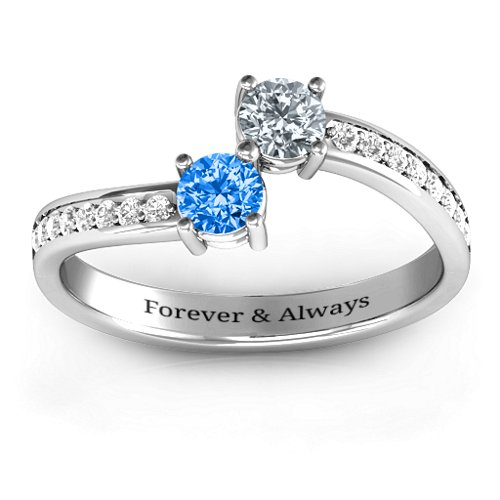 Elegant Accent Two Stone Ring