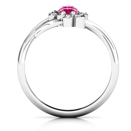 Sense of Style Two Stone Ring – Sterling Silver with Ruby and White Premium Zirconia