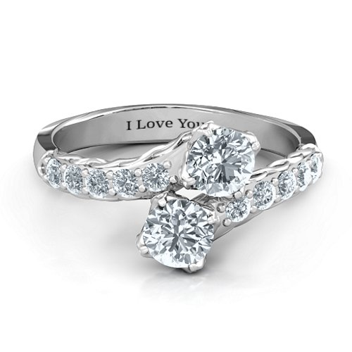 Intricate Infinity Two Stone Ring – Sterling Silver with Cubic Zirconia