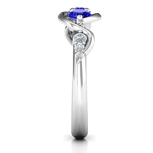 Classic Curves Two-Stone Ring – Sterling Silver with Blue Sapphire, Cubic Zirconia, and White Premium Zirconia