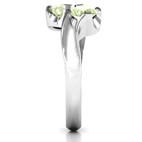 Two Stone Sparkle Ring – Sterling Silver with Peridot