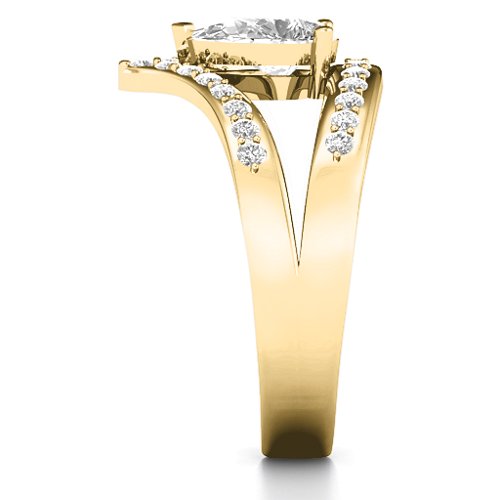 Point Of Elegance Ring – 10K Yellow Gold with White Premium Zirconia