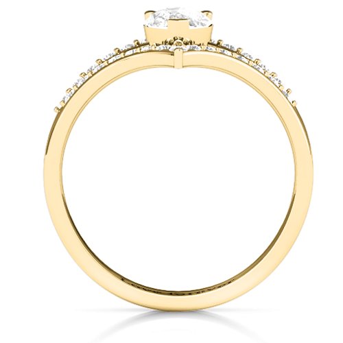 Point Of Elegance Ring – 10K Yellow Gold with White Premium Zirconia