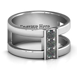 Layers Of Love Ring in 925 Sterling Silver with Alexandrite
