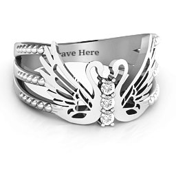 Sparkling Swan Ring