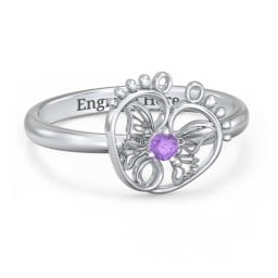 Butterfly Baby Feet Ring