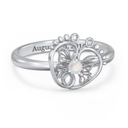 Butterfly Baby Feet Ring