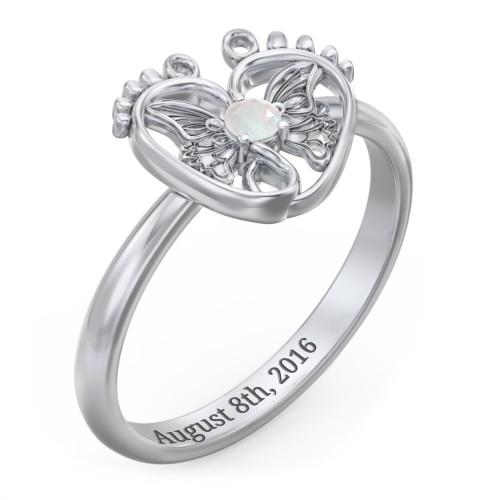 Butterfly Baby Feet Ring