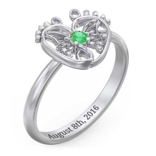 Butterfly Baby Feet Ring