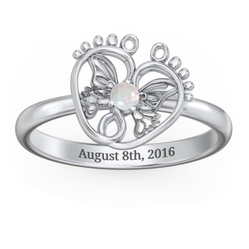 Butterfly Baby Feet Ring