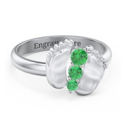 Baby Feet Birthstone Ring