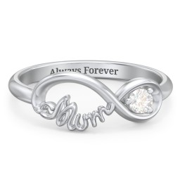 Infinite Bond Mum Ring in 925 Sterling Silver with Diamond