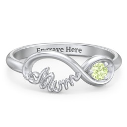 Infinite Bond Mum Ring in 925 Sterling Silver with Peridot
