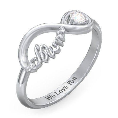 Infinite Bond Mum Ring – Sterling Silver with Diamond