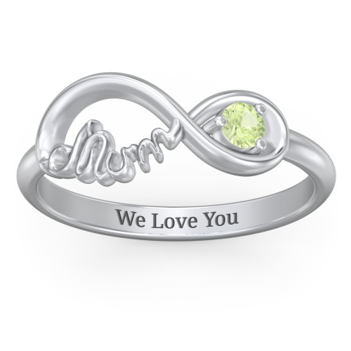 Infinite Bond Mum Ring – Sterling Silver with Peridot