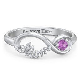 Infinite Bond Mum Ring in 925 Sterling Silver with Amethyst