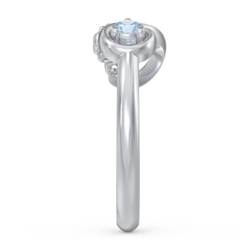 Infinite Bond Mum Ring – Sterling Silver with Blue Topaz