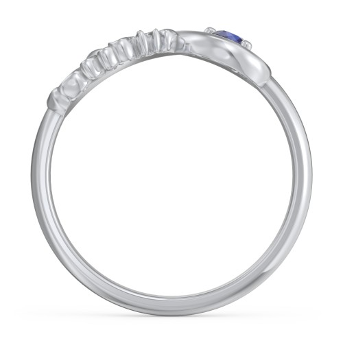 Infinite Bond Mum Ring – Sterling Silver with Blue Sapphire