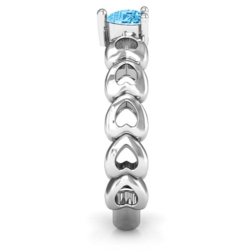 Enchanting Love Promise Ring – Sterling Silver with Blue Topaz