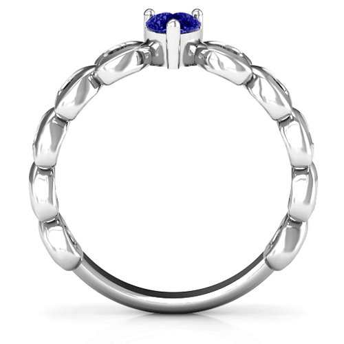 Enchanting Love Promise Ring – Sterling Silver with Blue Sapphire