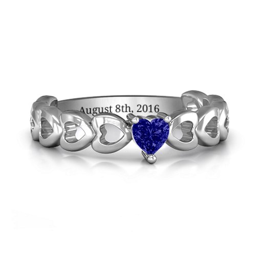 Enchanting Love Promise Ring – Sterling Silver with Blue Sapphire