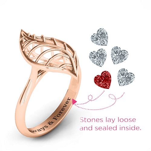 Mint to Be Cage Leaf Ring