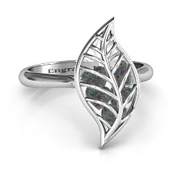 Mint to Be Cage Leaf Ring in 925 Sterling Silver with Alexandrite
