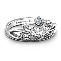 Ever Enchanted Double Heart Tiara Ring