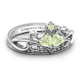 Ever Enchanted Double Heart Tiara Ring