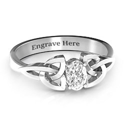 Trinity Knot Oval Gemstone Ring