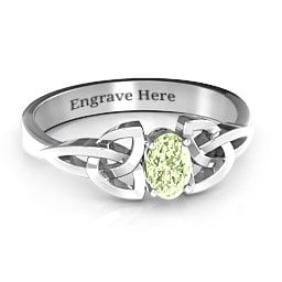 Trinity Knot Oval Gemstone Ring