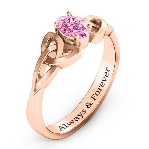 Trinity Knot Oval Gemstone Ring