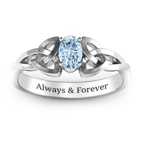 Trinity Knot Oval Gemstone Ring