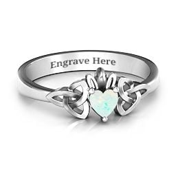 Trinity Knot Heart Crown Ring