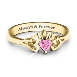 Trinity Knot Heart Crown Ring
